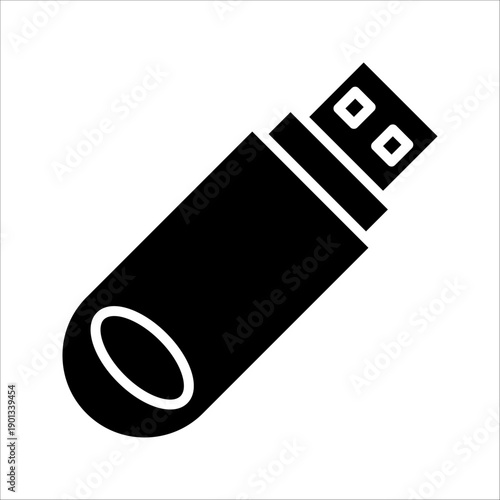 Pendrive Icon. Symbol isolated white background. vector illustration. color editable.