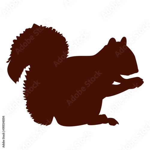 Squirrel eating silhouette