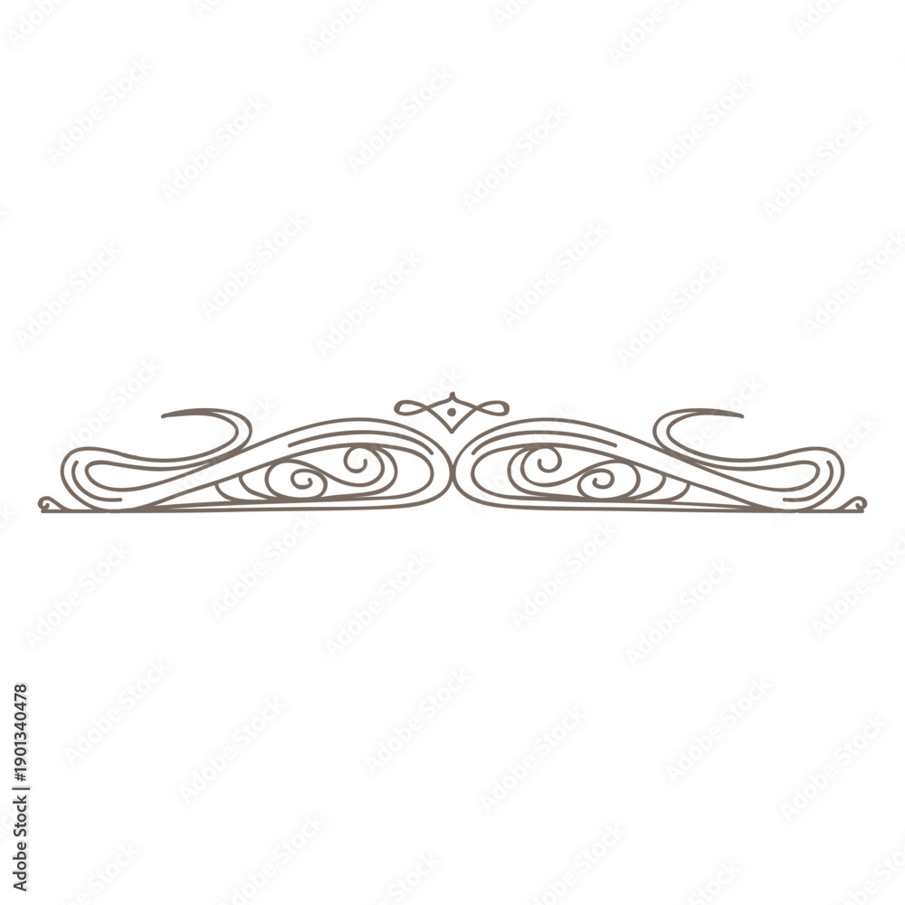 Fototapeta premium Curly lines divider decoration