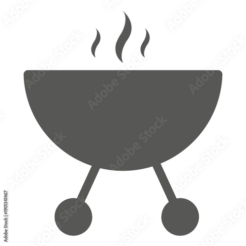 Round barbecue stove icon