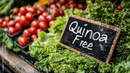 "Quinoa Free" salad bar sig...