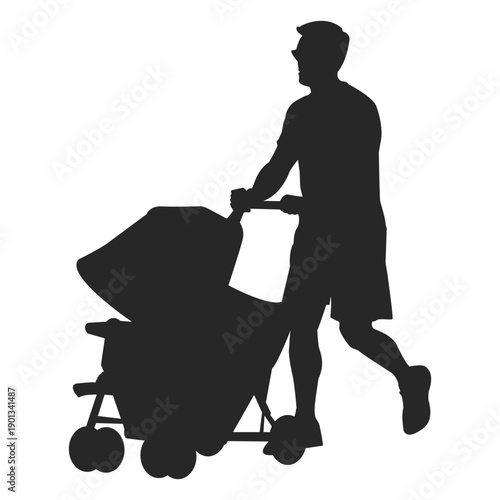 Father with baby carriage