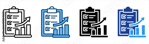 Growth Chart Icon Multiple Style Vector Collection   