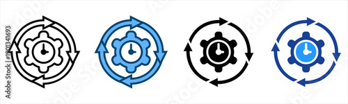 Efficiency Icon Multiple Style Vector Collection   