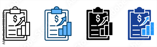 Financial Plan Icon Multiple Style Vector Collection   