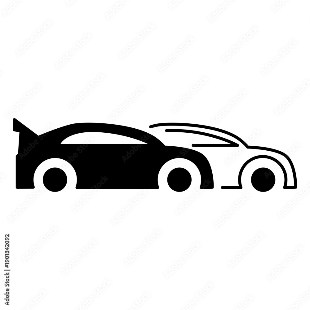 Fototapeta premium Speed race car racing icon