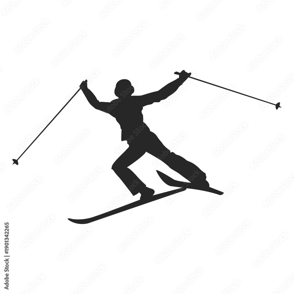 Fototapeta premium Ice ski silhouette