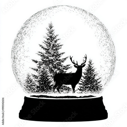 Illustration of Snow globe silhouette