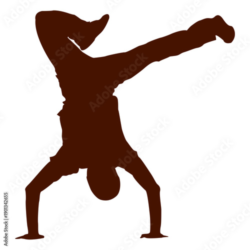 Male dancer break dance silhouette 1