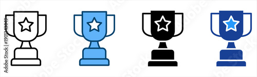 Trophy Icon Multiple Style Vector Collection   