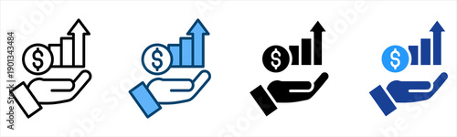 Profit Icon Multiple Style Vector Collection   