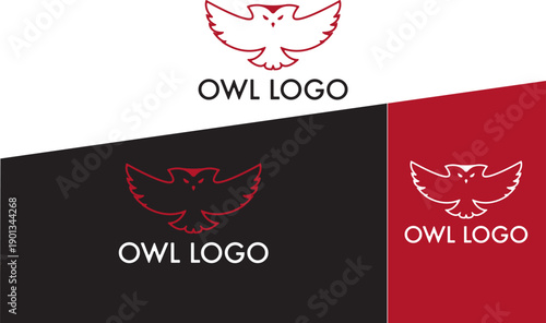 Owl Logo Design – Minimal Flying Bird Mascot Emblem Template