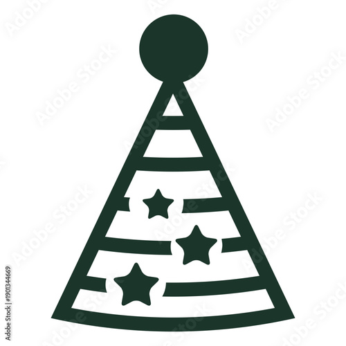Birthday hat icon stars