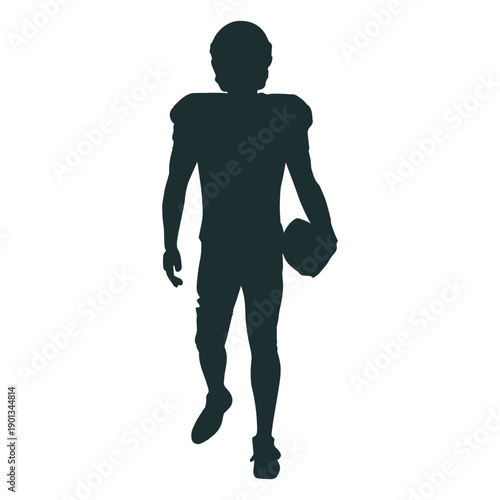 American football player walking silhouette