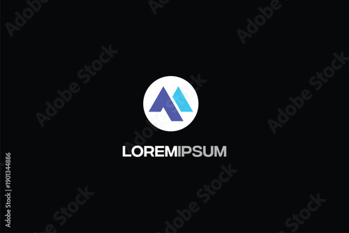 abstract letter M fintech logo vector image template