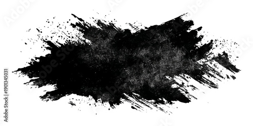 ink brushstroke on white background with visible splashes for watercolor style effect. grunge isolated on white background,