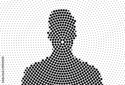 Stylized people rendered in a vintage halftone dot pattern, celebrating unity
