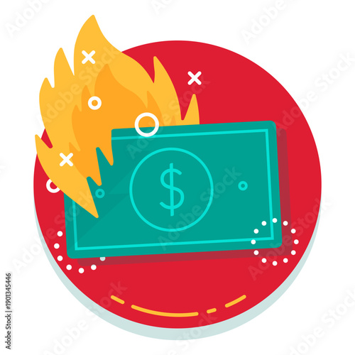 Dollar bill burn rate icon