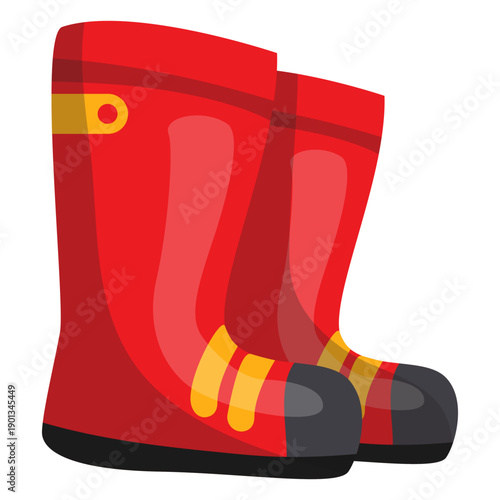 Firefighter boots illustration