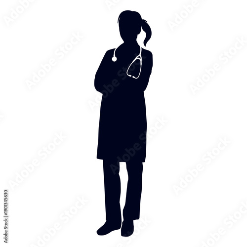 Female doctor silhouette