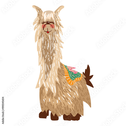 Llama sitting illustration