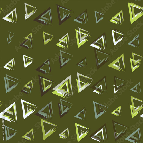 Seamless pattern with triangle decoranive art print. Polygonal rainbow mosaic background. Abstract vector illustration. Triangular graphic Simple pattern geometric design for fabric, wallpaper.