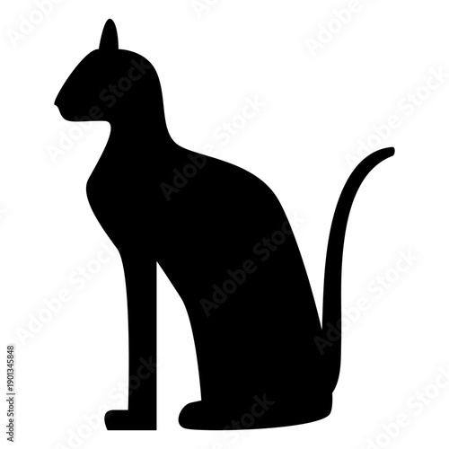 Egiptian cat statue flat icon