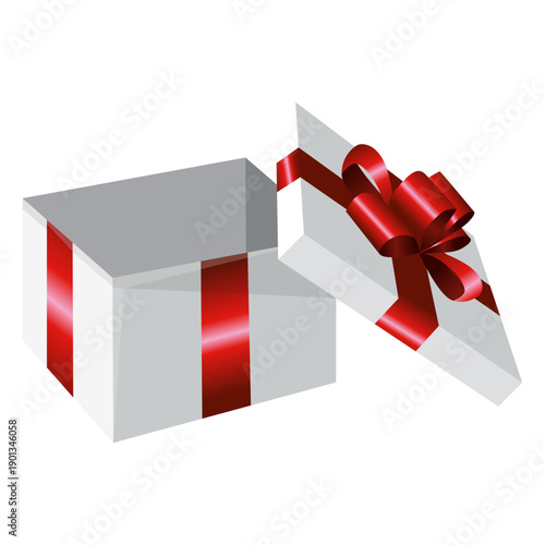 Open wrapped gift box