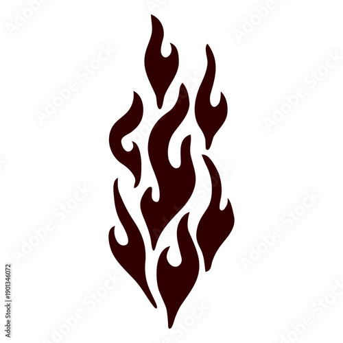 Fire isolated silhouette