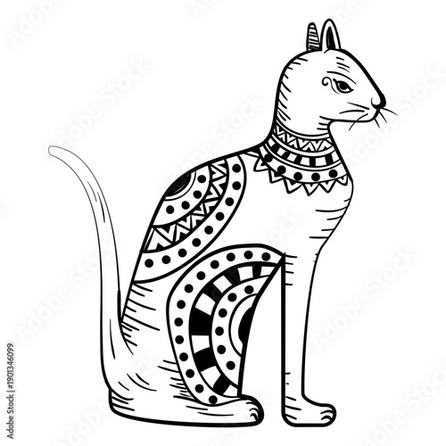 Egiptian cat statue icon