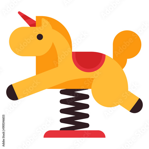 Horse spring rider icon