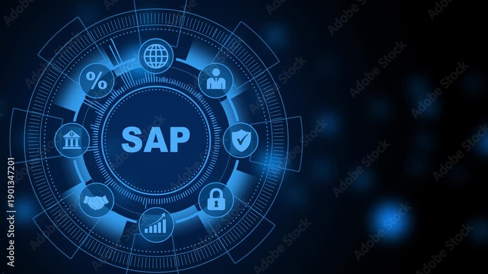 Sap System Animation SAP System Software Automation concept on virtual screen data center ...