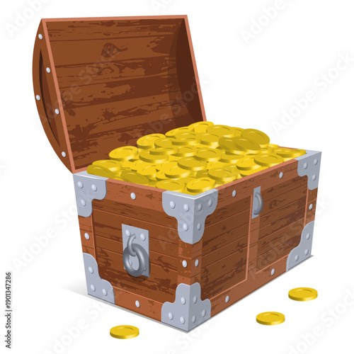 Open treasure chest illustration
