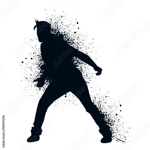 Locking dance splash paint silhouette
