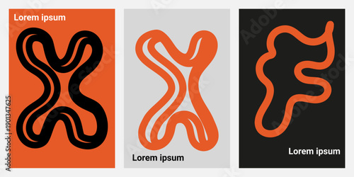 Dynamic rectangular posters featuring rounded racing track designs, ideal for sports events or automotive themes.