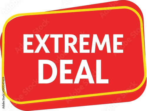 Extreme Deal rounded rectangle sticker isolated on transparent background