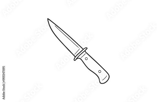 Knife Icon Linear Silhouette Stock Vector