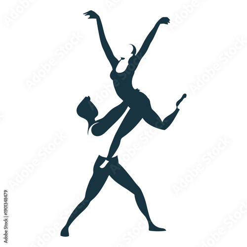 Ballet dancer ballerina pointe shoe posture detailed silhouette ballet