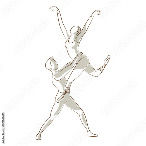 Ballet dancer ballerina pointe shoe posture tricot vector ballet