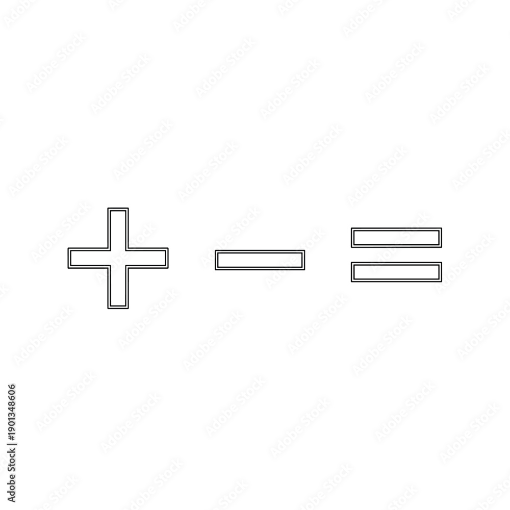 Obraz premium Black and white plus symbol vector illustration