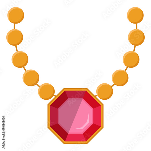 Pearl necklace with pendant vector