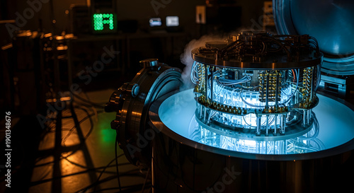 A blurry image of a brightly lit circular stage in a dark room