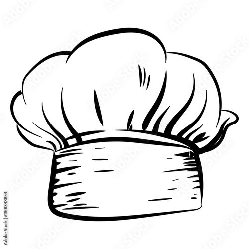 Chefs toque blanche hand drawn