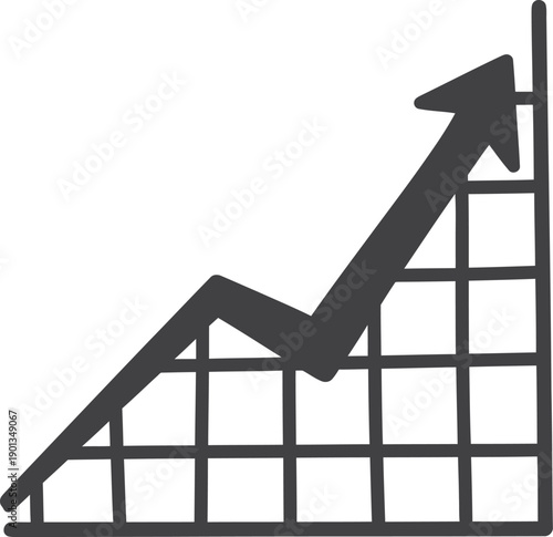 Business growth concept with increasing graph and arrow for success and profit