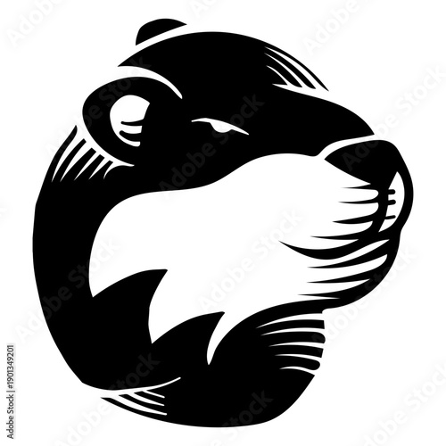 Kalan marten otter tattoo detailed silhouette