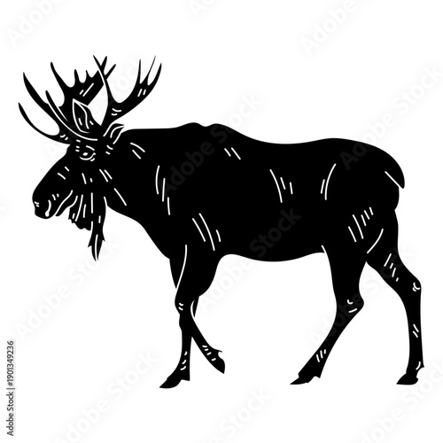 Moose elk antler hoof silhouette
