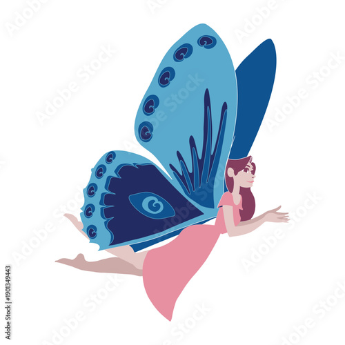 Fairy wing flying flat