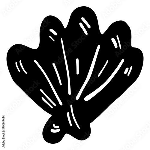 Sea shell mollusc mollusk shellfish detailed silhouette