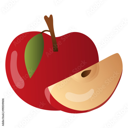 Apple and slice illustration