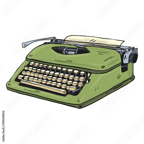 Typewriter button typing illustration